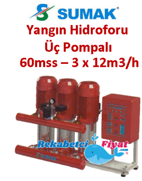 SUMAK SHT 16 C 550/5 EEEY 5.5HP 380V Üç Pompalı Paket Yangın Hidrofor