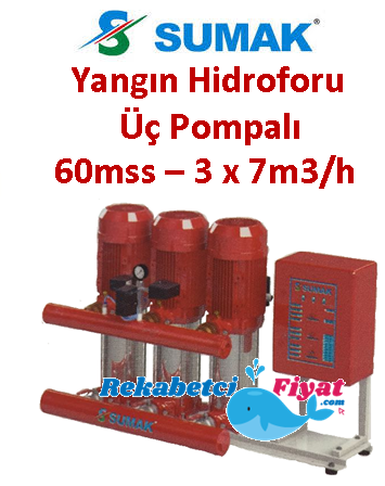 SUMAK SHT 12 C 400/7 EEEY 4HP 380V Üç Pompalı Paket Yangın Hidrofor