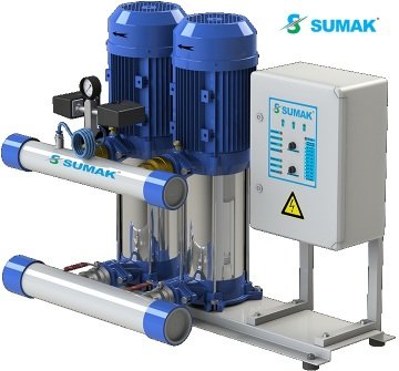 Sumak  SHT12B 220/4  2X1.6 kW  380V  Çift Pompalı Düşey Milli Kademeli Hidrofor