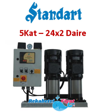 STANDART TH 2X SBT-V 90-4 2HP 380V Çift Pompalı Paket Hidrofor