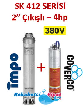 SK 412-14 4HP 380V 2'' Çıkışlı Sondaj Dalgıç Pompa İmpo Pompa - Coverco Motor