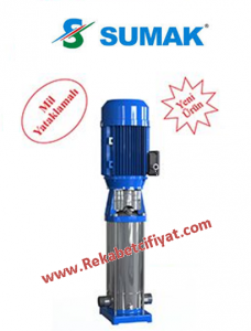SUMAK SHTP8-400/12 4hp 380v Dik Milli Kademeli Komple Paslanmaz Pompa
