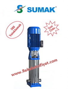 SUMAK SHTP16-550/8 5,5hp 380v Dik Milli Kademeli Komple Paslanmaz Pompa