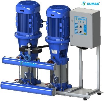 Sumak  SHT24B 1000/8  2X7.5 kW  380V  Çift Pompalı Düşey Milli Kademeli Hidrofor