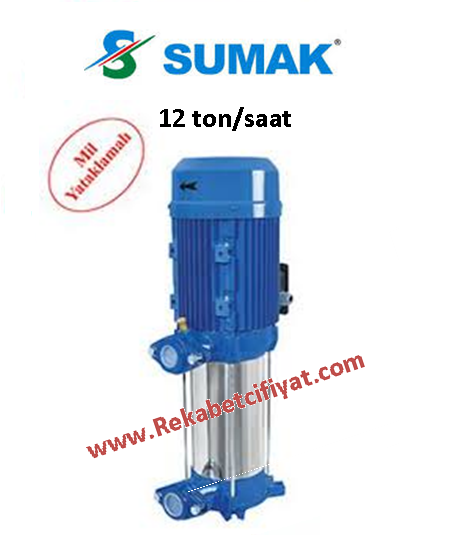 SUMAK SHT16-550/4 5,5hp 380V Noril Fanlı Dik Milli Pompa