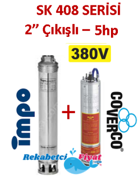 SK 408-21 5.5HP 380V 2'' Çıkışlı Sondaj Dalgıç Pompa İmpo Pompa - Coverco Motor