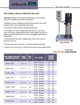 Atlantis  YKDIK 7-6KT     2Hp 380V   Tek Pompalı Panolu Hidrofor (Elektronik Kartlı Sistem)