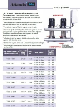 Atlantis  YKDIK 14-8KT     4Hp 380V   Tek Pompalı Panolu Hidrofor (Elektronik Kartlı Sistem)