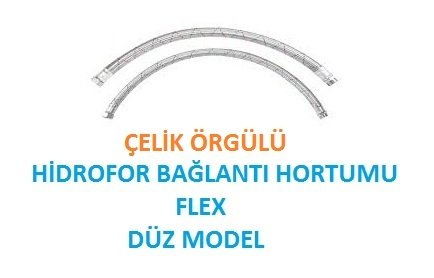 1½ ''  60 cm  DÜZ TİP ÇELİK ÖRGÜLÜ HİDROFOR BAĞLANTI HORTUMU (FLEX)
