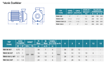 Empo TKM B 100 M 1hp 220v Tek Fanlı Santrifüj Pompa