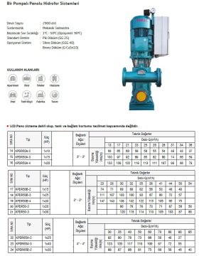 Domak KPDR50-2    1X20Hp 380V  Tek Pompalı Panolu Hidrofor