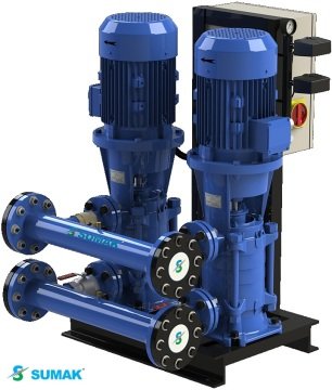 Sumak  SHT40/4B   2X15 kW  380V  Çift Pompalı Düşey Milli Döküm Gövdeli Kademeli Hidrofor
