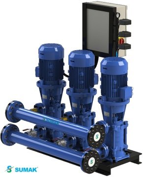 Sumak  SHT40/3C  3X11 kW  380V  Üç Pompalı Düşey Milli Döküm Gövdeli Kademeli Hidrofor