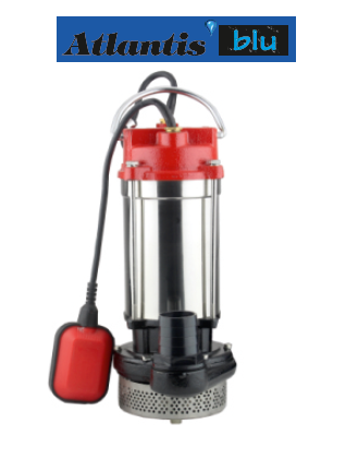 Atlantis  DRN.SS 35-0.75M    1Hp 220V  Paslanmaz Çelik Gövdeli  Çok Amaçlı Geniş  Kapalı Fanlı Drenaj Pompa