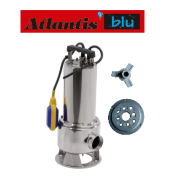 Atlantis PASPARCL 10-1.1T     1.5Hp 380V   Paslanmaz Çelik Parçalayıcı Bıçaklı Açık Fanlı Dalgıç Pompa