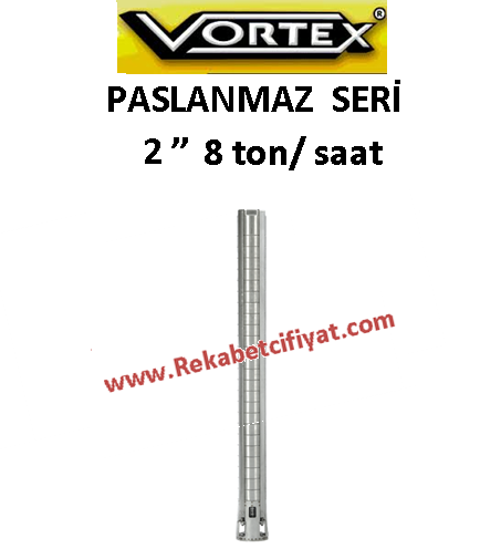 VORTEX  4 ÇLK 8A-25 5,5HP 2\'\' Çıkışlı 4\'\' Paslanmaz Çelik Fanlı Dalgıç Pompa