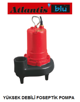 Atlantis  80WQ 9-1.1M     1.5Hp 220V   Yüksek Debili Foseptik Pompa