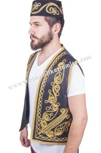 Ottoman embroidered vest black