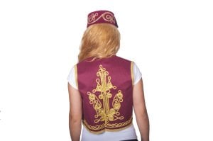 Ottoman embroidered vest burgundy