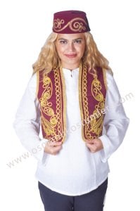 Ottoman embroidered vest burgundy