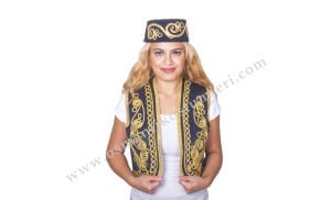 Osmanlı işlemeli yelek siyah