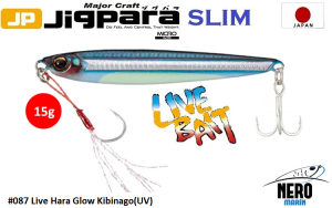 MC Jigpara Micro Slim JPMSL-15gr #87 Live Hara Glow Kibinago (UV)