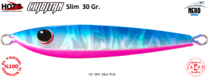 Hots Chibitan Slim Jig 30 Gr. 03 WH. Blue Pink