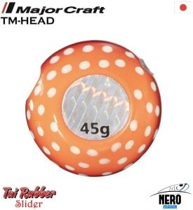 MC TM-Head Slider Tai Rubber Jig 45g #50 Orange Red Dot Glow