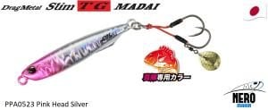 Duo Drag Metal Cast Slim Tungsten Madai Jig 60Gr. PPA0523 Pink Head Silver