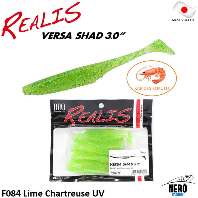 Duo Realis Versa Shad 3\'\' Silikon Yem F084 Lime Chartreuse UV