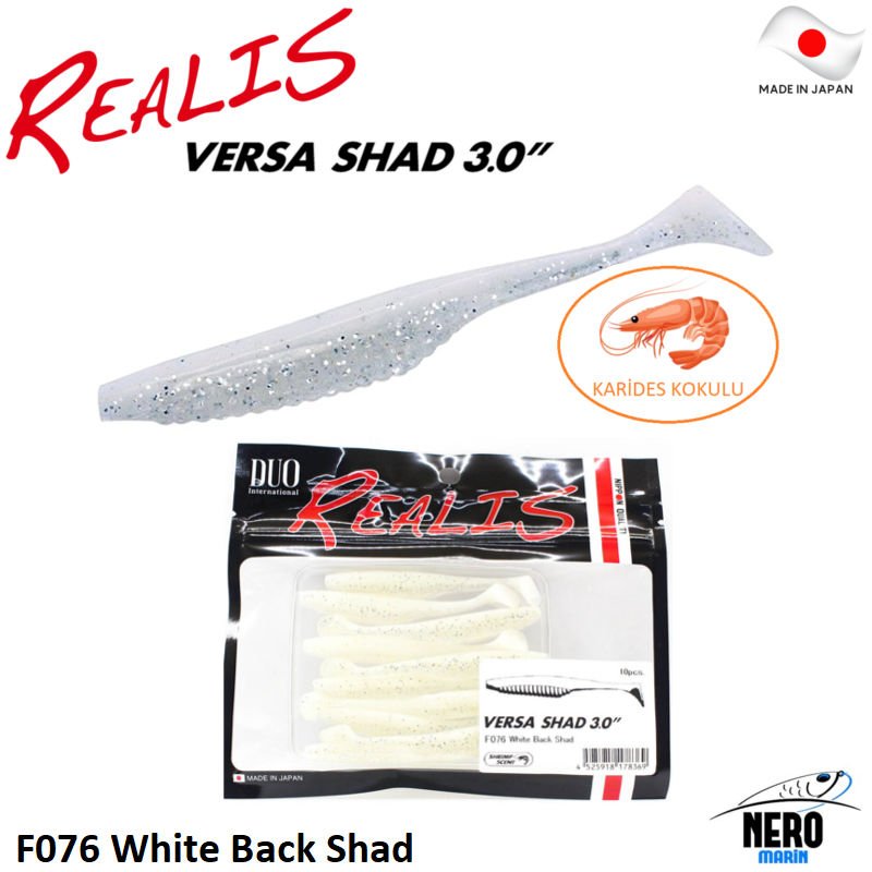 Duo Realis Versa Shad 3\'\' Silikon Yem F076 White Back Shad