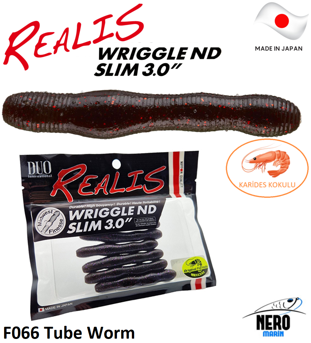 Duo Realis Wriggle ND Slim 3\'\' Silikon Yem F066 Tube Worm