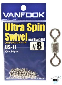 Vanfook Ultra Spin Swivel US-11 Silver #8 (36 pcs./pack)