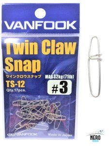 Vanfook Twin Claw Snap TS-12 Silver #3 (4 pcs./pack)