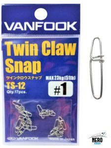 Vanfook Twin Claw Snap TS-12 Silver #1 (5 pcs./pack)