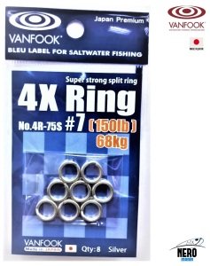 Vanfook Split Ring Halka 4R-75S #7 (8 pcs./pack)