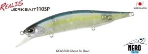 Realis Jerkbait 110SP  GEA3300 / Ghost Sx Shad