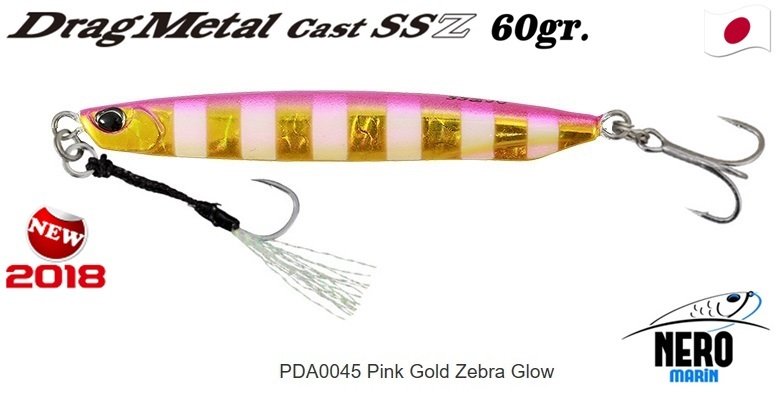 Drag Metal Cast Super Slim SSZ Jig 60gr. PJA0045 / Pink Gold Zebra Glow