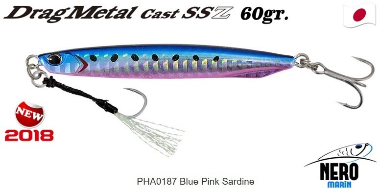 Drag Metal Cast Super Slim SSZ Jig 60gr. PHA0187 / Blue Pink Sardine