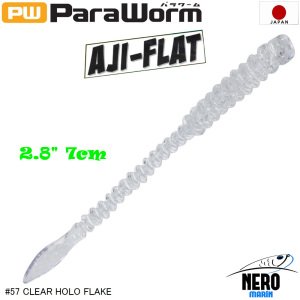 MC Para Worm PW-AJIFLAT 2.8'' #57 Clear Hollow Flake