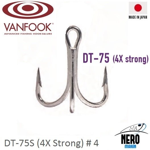 Vanfook 3' lü 4X Güçlü İğne DT-75S #4 (4 pcs./pack)