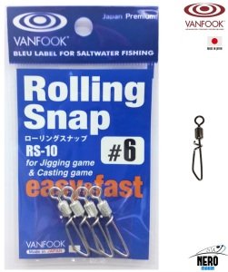 Vanfook Rolling Snap Klips RS-10 #6 (4 pcs./pack)