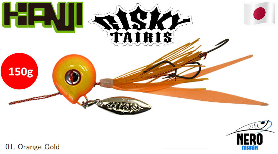 Kanji Risky Taris Tai Rubber Slider 150g #01 Orange Gold