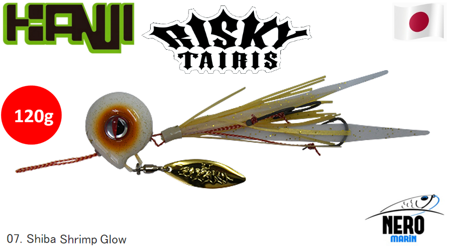 Kanji Risky Taris Tai Rubber Slider 120g #07 Shiba Shrimp Glow