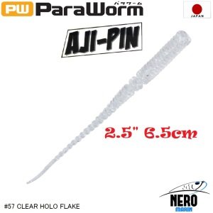 MC Para Worm PW-AJIPIN 2.5'' #57 Clear Hollow Flake