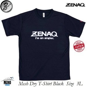 Zenaq T-Shirts (Zenaq Logo/Black/XXL) Mesh Type