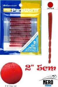 MC Para Worm PW-PINTAIL 2'' #42 Clear Red