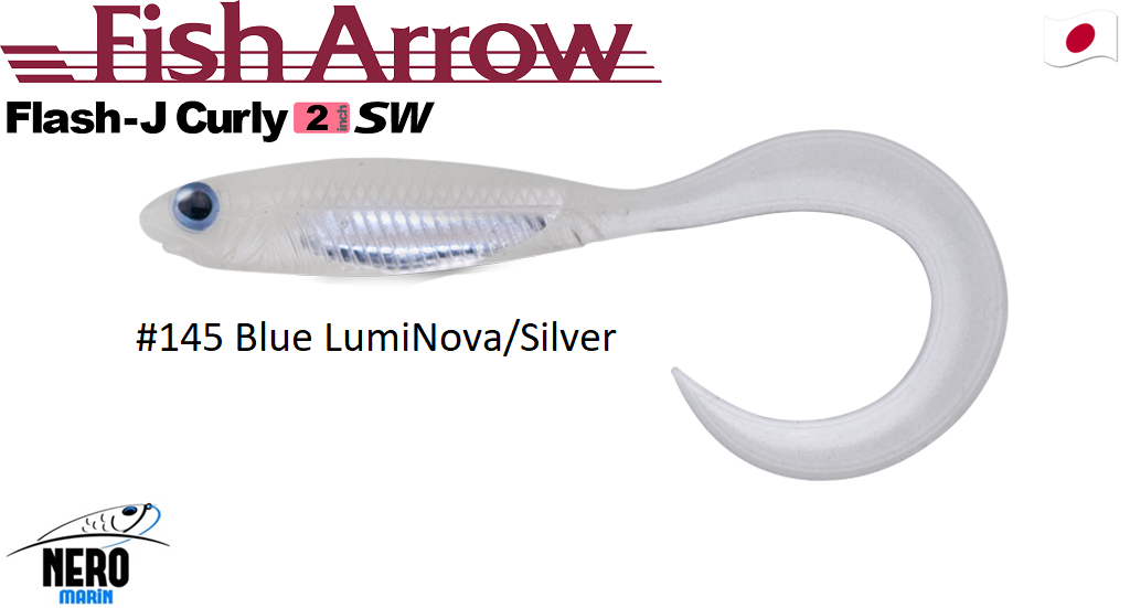 Flash J Curly 2'' SW #145 Blue LumiNowa Silver