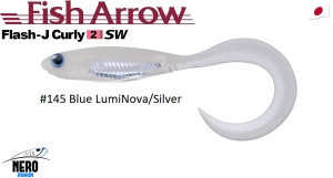 Flash J Curly 2'' SW #145 Blue LumiNowa Silver