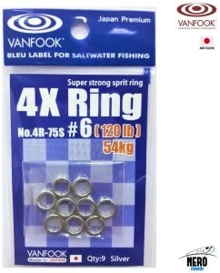 Vanfook Split Ring Halka 4R-75S #6 (9 pcs./pack)